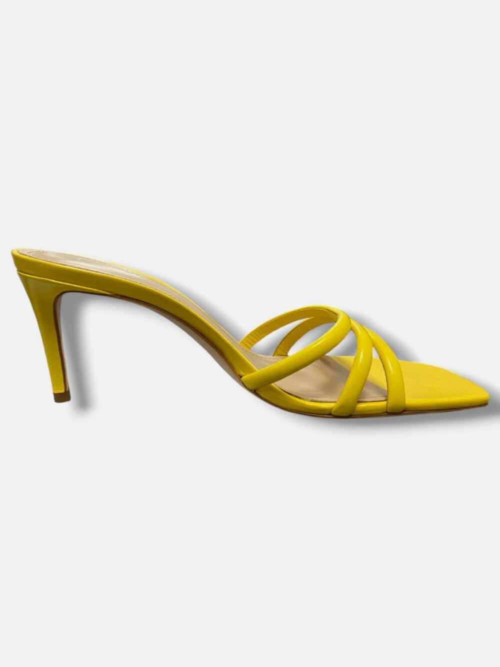 Saks Fifth Avenue Women's Yellow Strappy Slip-On Sandal Shoe Size EU:39.5 US:9.5